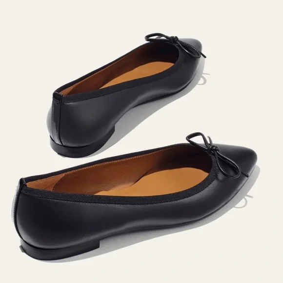Margaux Black Point Toe Ballet Flat 39.5 New With Box - Picture 8 of 11